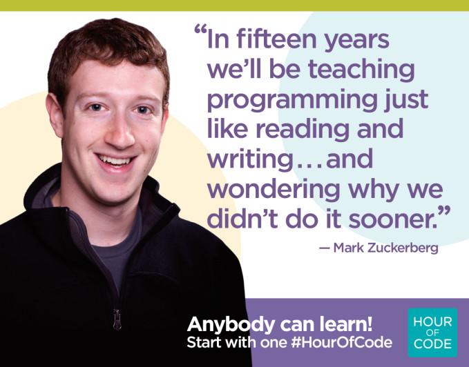 Mark zuckember hour of code