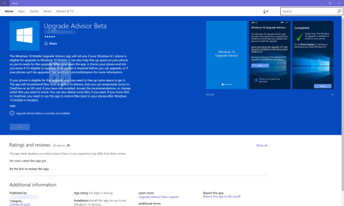 Windows 10 Upgrade Advisor