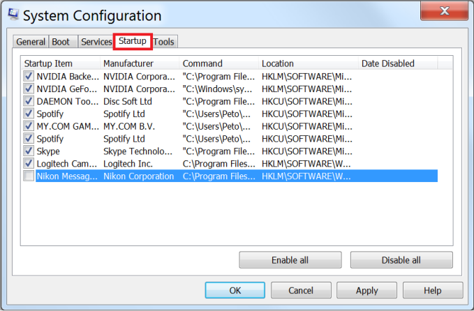 system configuration