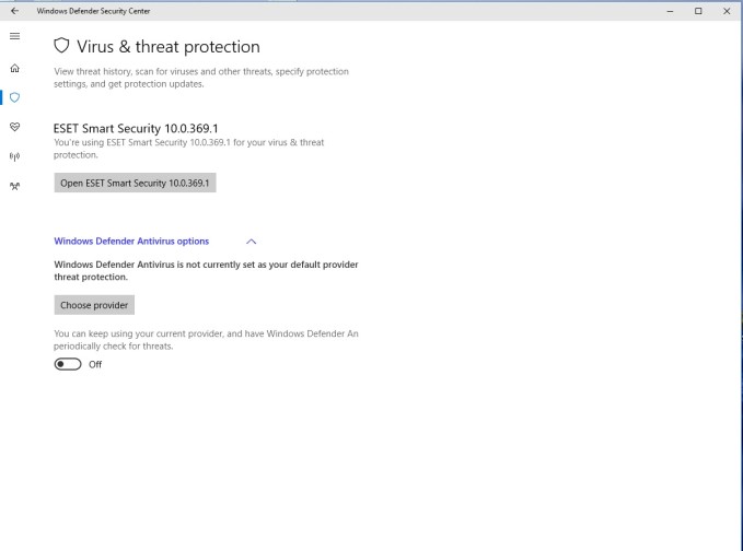 Windows Defender Security Center 2