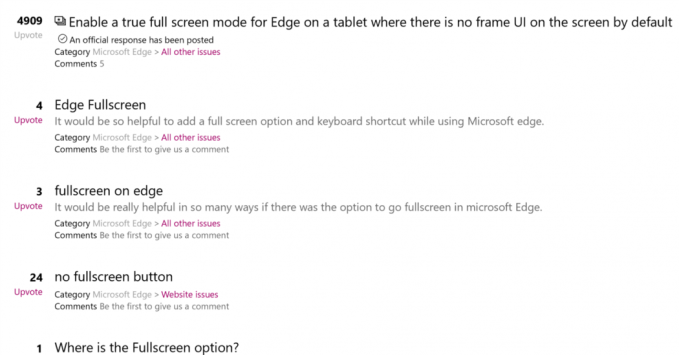 Edge fullscreen