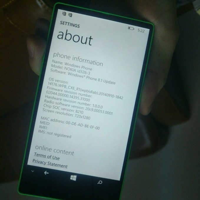 Nokia Lumia prototyp 2